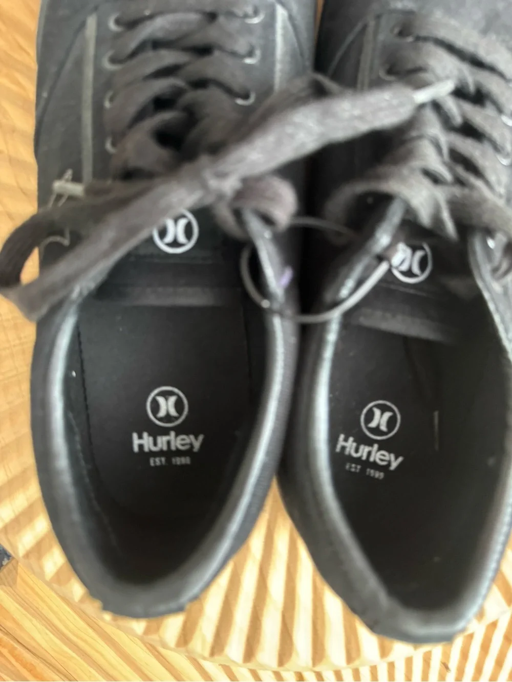 Men's Hurley Arlo Lace Up Black Casual Canvas Sneakers Size 11